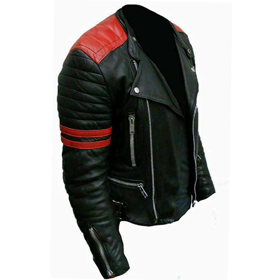 Winter Classic Black Rider Quilted Brando Pure Leather Jacket For Men