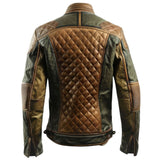 Winter Greenish Brown Pure Sheepskin Motorcycle Leather Jacket For Men