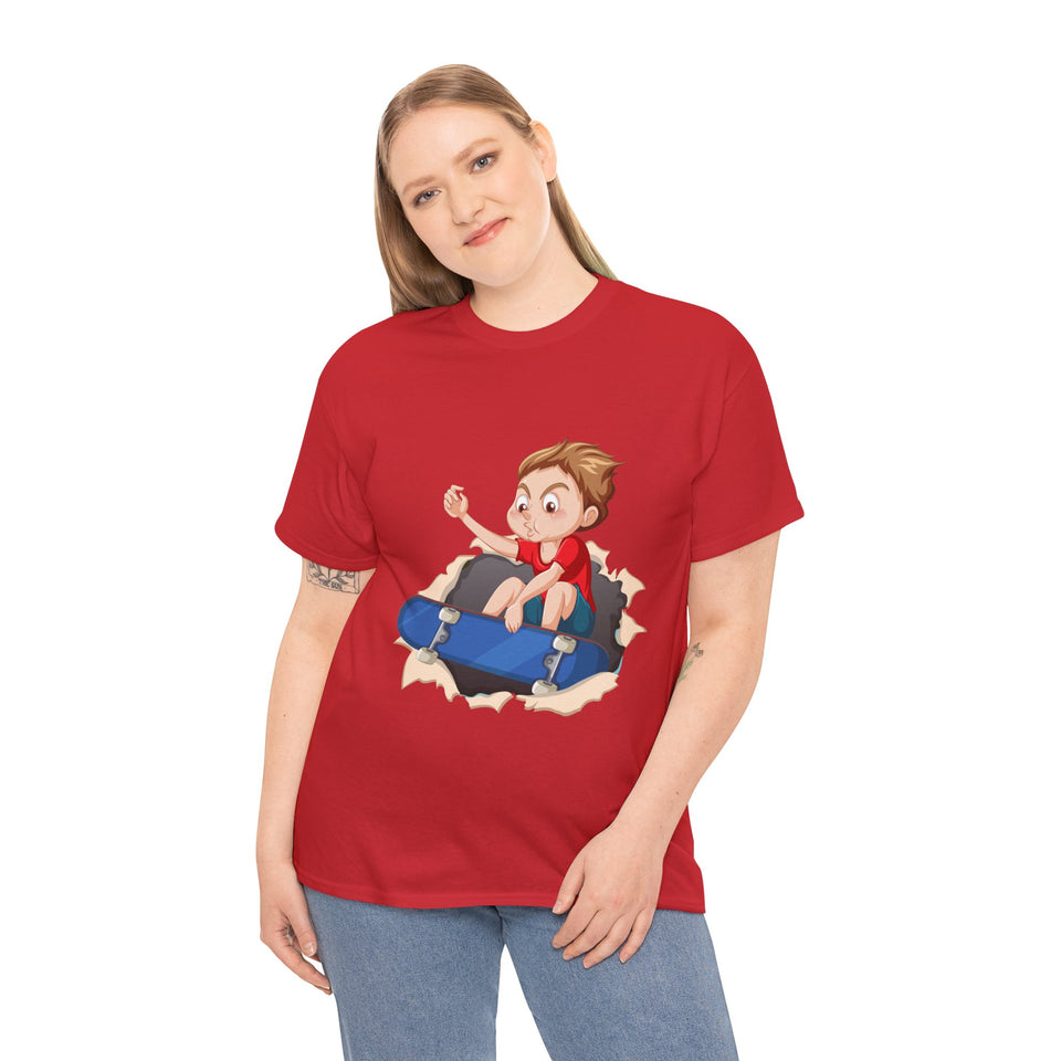 Cute Skater Boy - Unisex  Heavy Cotton Tee