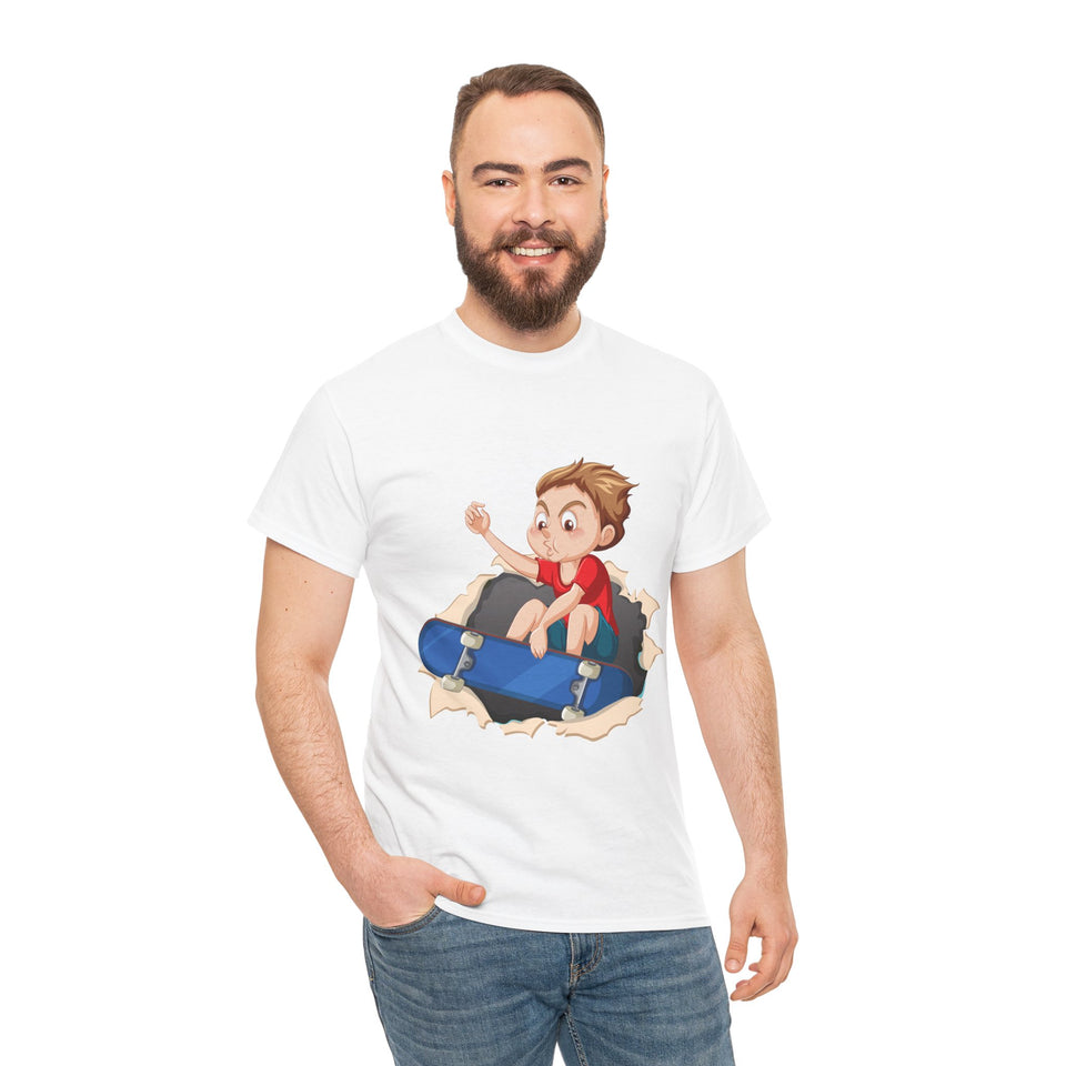 Cute Skater Boy - Unisex  Heavy Cotton Tee