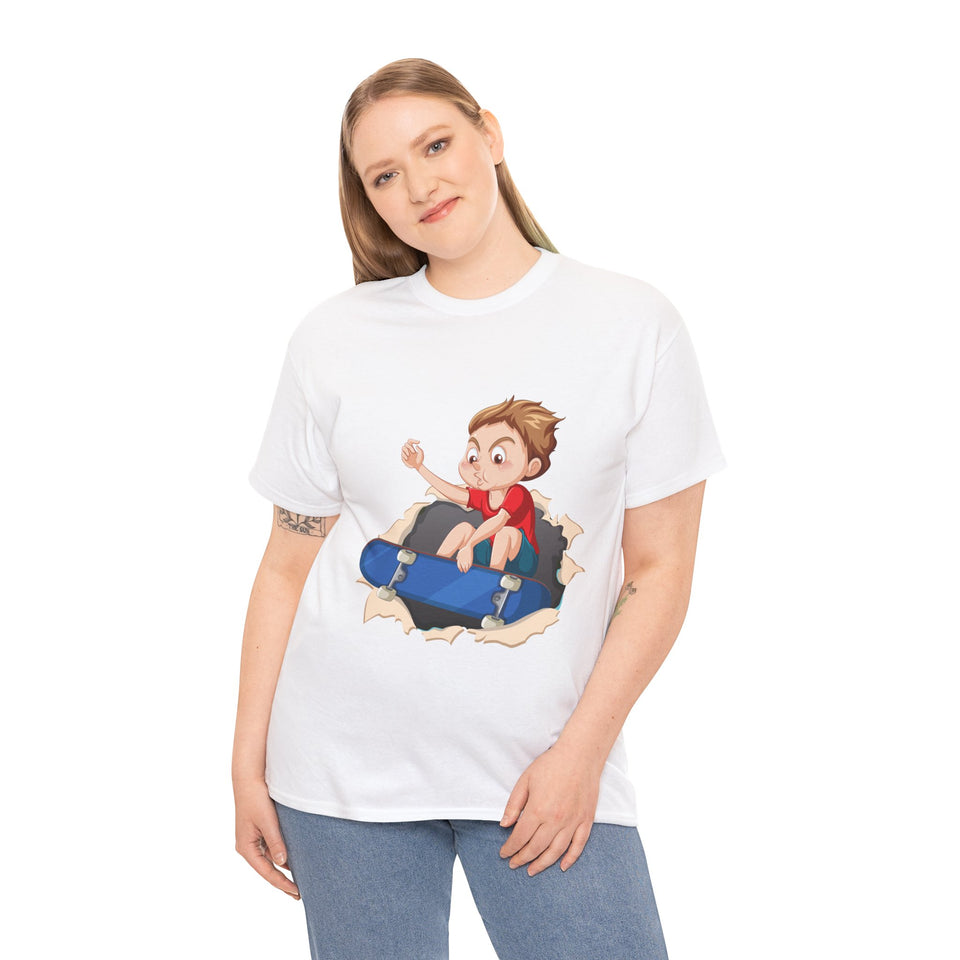 Cute Skater Boy - Unisex  Heavy Cotton Tee