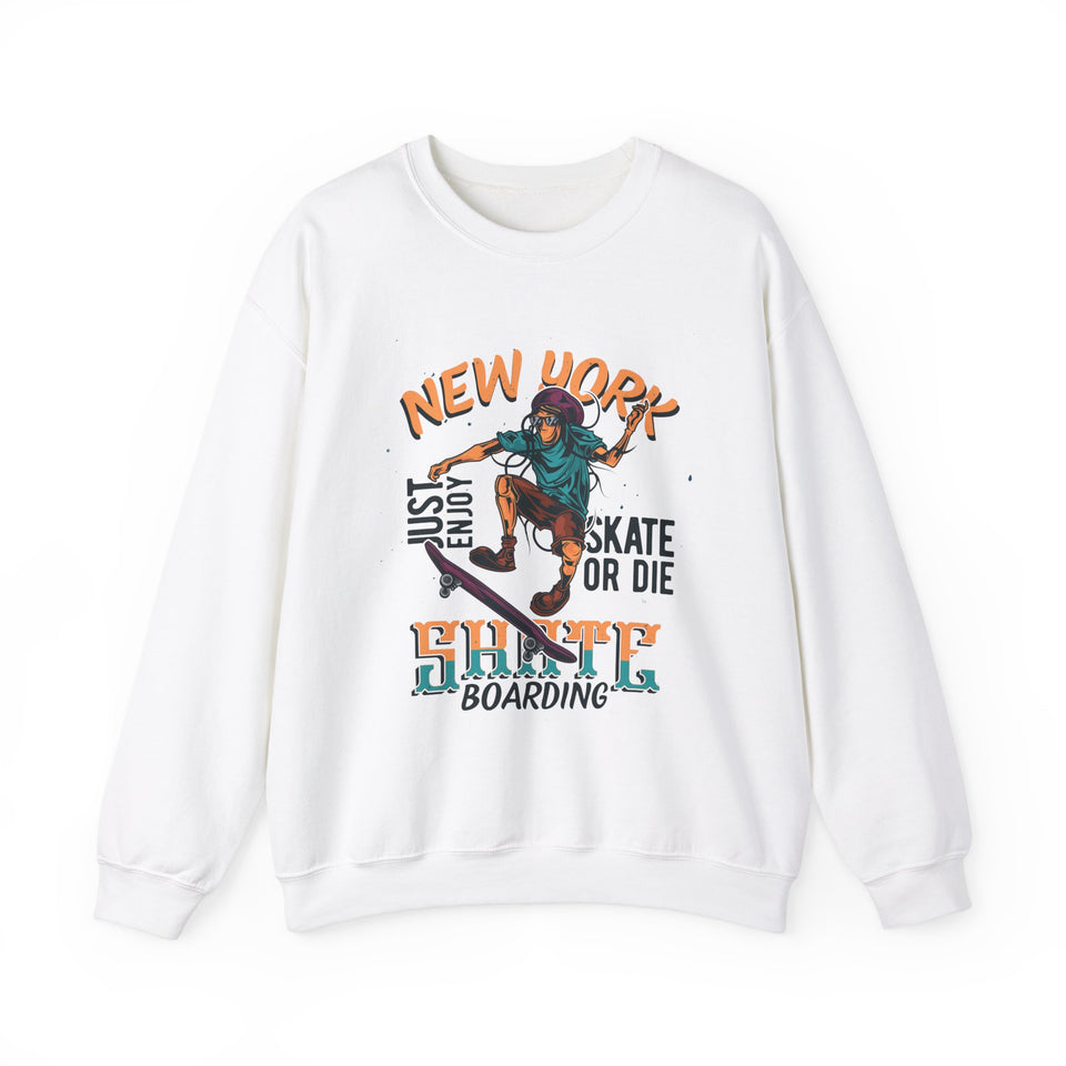 Skate or Die! Just Enjoy New York Skate Boarding - Unisex Heavy Blend™ Crewneck Sweatshirt