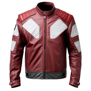 Maroon Genuine Sheepskin Café Racer Slim-Fit Leather Jacket For Men