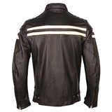 Black Vintage Motorcycle Pure Sheepskin Leather Biker Jacket For Men