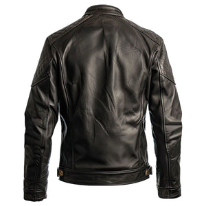 Winter Brown Premium Sheepskin Diamond Quilted Leather Jacket For Men