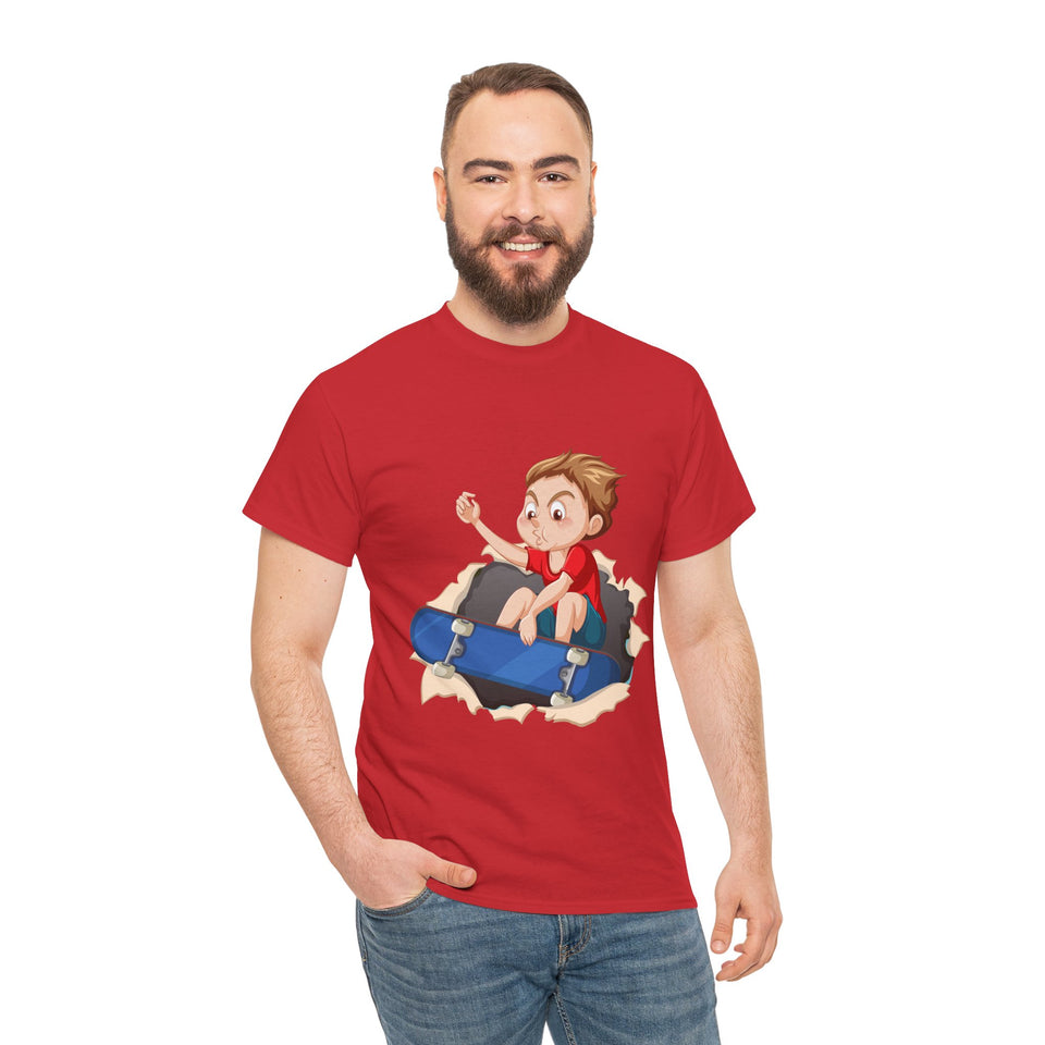 Cute Skater Boy - Unisex  Heavy Cotton Tee