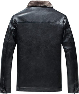 Winter Classic Black Biker Genuine Sheepskin Leather Jacket For Men