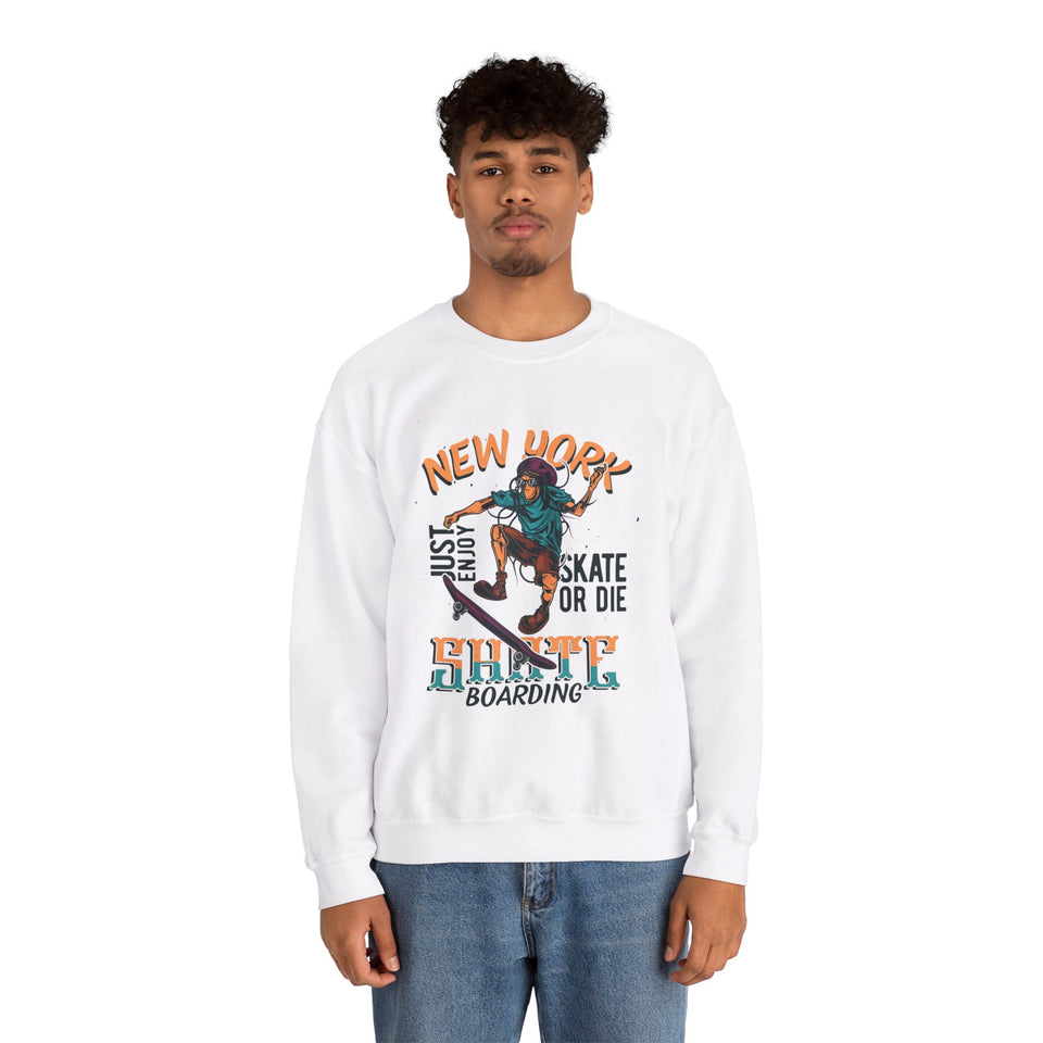 Skate or Die! Just Enjoy New York Skate Boarding - Unisex Heavy Blend™ Crewneck Sweatshirt