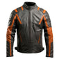 Black Retro Café Racer Pure Sheepskin Quilted Leather Jacket For Men