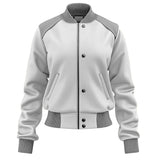 Winter Ash Grey Outerwear Pure Sheepskin Bomber Leather Jacket For Men