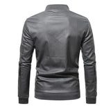 Biker Charcoal-Black Slim-fit Premium Sheepskin Leather Jacket For Men