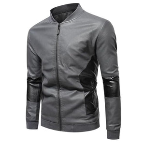 Biker Charcoal-Black Slim-fit Premium Sheepskin Leather Jacket For Men