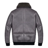 Winter Classic Black Aviator Genuine Sheepskin Leather Jacket For Men