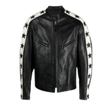 Winter Classy Black Cafe Racer Pure Sheepskin Leather Jacket For Men