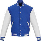 Black Genuine Lambskin Varsity Rib-Knitted Leather Jacket For Men