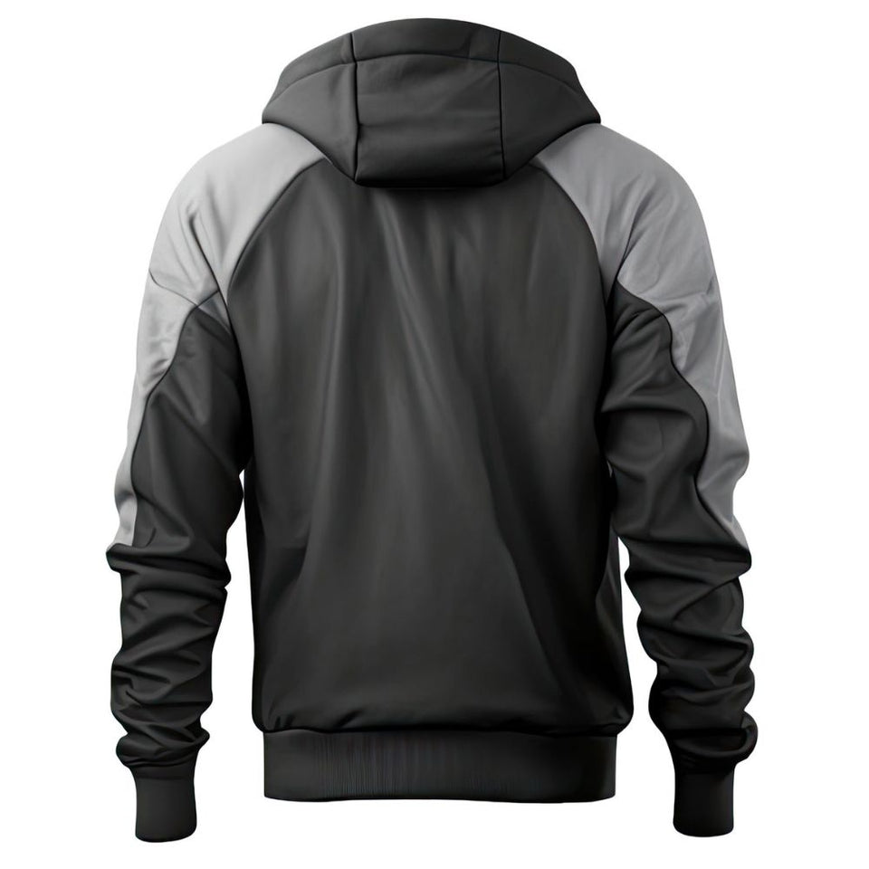 Grey Outerwear Hooded Bomber Genuine Lambskin Leather Jacket For Men