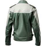 Winter Green Grey Premium Sheepskin Military Leather Jacket For Men