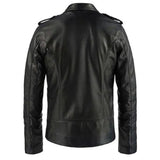 Classic Black Double Breasted Premium Sheepskin Leather Coat For Men