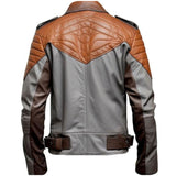 Brown Cafe-Racer Lapel Collar Premium Sheepskin Leather Jacket For Men