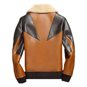 Winter Brown Suede Shearling Aviator Premium Leather Jacket For Men