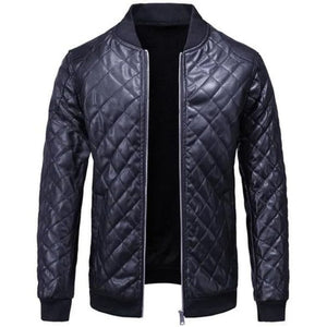 Trendy Black Bomber Pure Sheepskin Biker Style Leather Jacket For Men