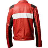 Winter Red Slim-Fit Cafe Racer Pure Sheepskin Leather Jacket For Men