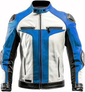 Trendy Motorcycle Genuine Sheepskin Leather Cafe Racer Jacket For Men