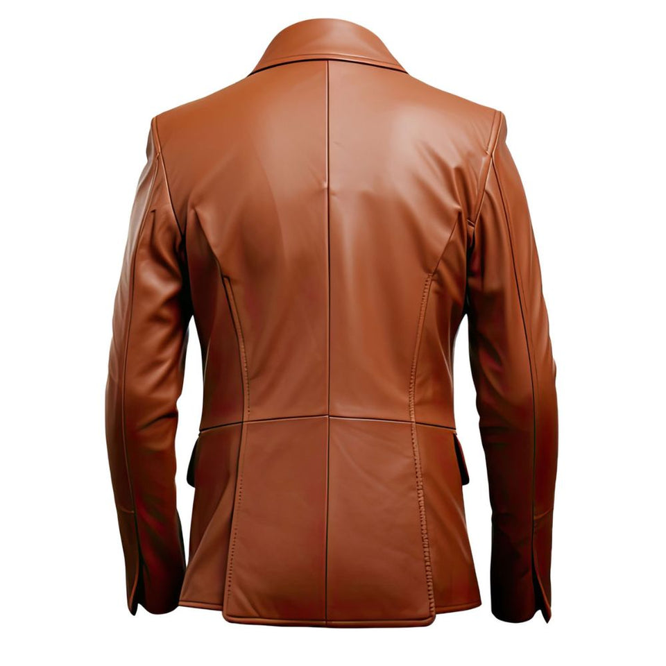 Winter Brown Genuine Sheepskin Slim-fit Classy Leather Blazer For Men