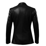 Office Wear Single Breasted Genuine Sheepskin Leather Blazer For Men