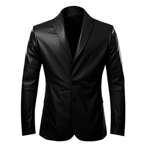 Office Wear Single Breasted Genuine Sheepskin Leather Blazer For Men