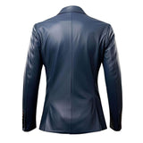 Office Wear Single Breasted Genuine Sheepskin Leather Blazer For Men