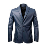 Office Wear Single Breasted Genuine Sheepskin Leather Blazer For Men