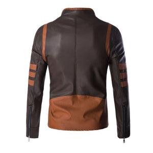 Winter Classic Brown Motorcycle Pure Sheepskin Leather Jacket For Men