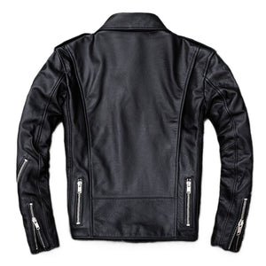 Classic Black Brando Motorcycle Premium Cowhide Leather Jacket For Men