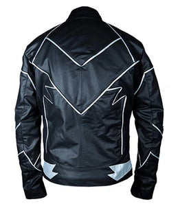 Winter Charcoal Black Racer Premium Sheepskin Leather Jacket For Men