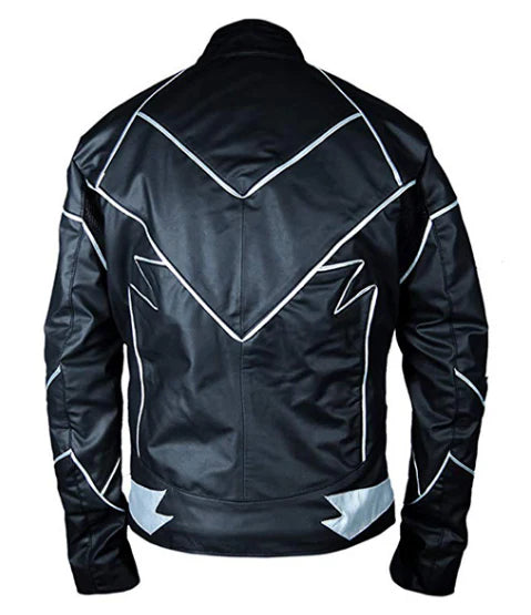 Winter Charcoal Black Racer Premium Sheepskin Leather Jacket For Men