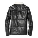 Winter Jet Black A2 Aviator Genuine Sheepskin Leather Jacket For Men