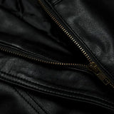 Classic Black Bomber Biker Genuine Sheepskin Leather Jacket For Women