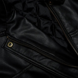 Classic Black Bomber Biker Genuine Sheepskin Leather Jacket For Women