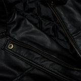 Classic Black Bomber Biker Genuine Sheepskin Leather Jacket For Women