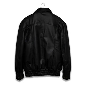 Classic Black Bomber Biker Genuine Sheepskin Leather Jacket For Women