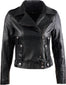 Black Slim-Fit Motorcycle Genuine Sheepskin Leather Jacket For Women