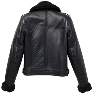 Winter Black Aviator B3 Bomber Pure Cowhide Leather Jacket For Women