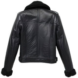 Winter Black Aviator B3 Bomber Pure Cowhide Leather Jacket For Women