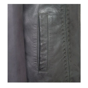 Black Stab-Stitch Style Pure Sheepskin Racer Leather Jacket For Women