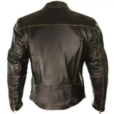 Vintage Rustic Brown Café Racer Pure Lambskin leather Jacket For Men