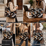 Multi-color hair-on cowhide patchwork tote bag – styled for work, travel and shopping