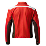 Winter Red Motorcycle Rider Genuine Sheepskin Leather Jacket For Men