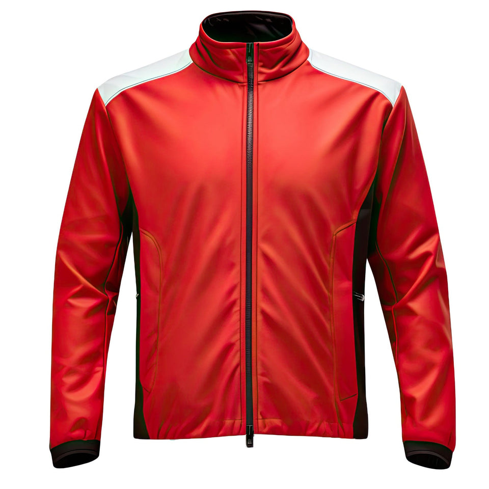 Winter Red Motorcycle Rider Genuine Sheepskin Leather Jacket For Men